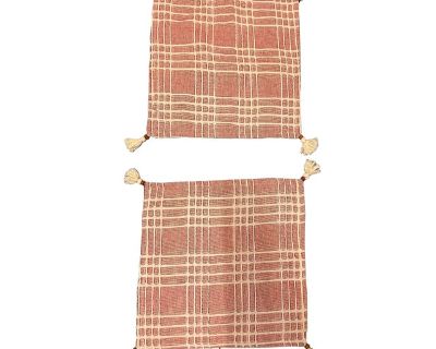Handwoven Red Check Pillow Covers With Tassels – Lahore-Made- Set of 2