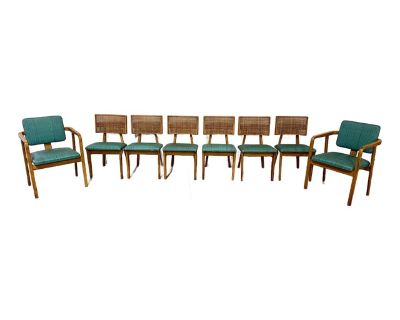 Set of 8 Vintage Mid Century Modern George Nelson for Herman Miller Original Dining Chairs