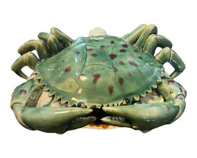 Large Majolica Style Crab Wall Pocket