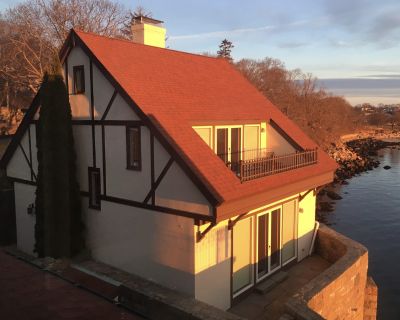 Avg / night: $408. Dog-Friendly, Waterfront Home with Washer and dryer & Two Decks | Located in Gloucester, MA | 4.82 Stars | 1 Bed, 1.5 Bath | Pet-friendly. Dog-friendly. Max 4 guests. Perched right on Gloucester Harbor, this large, two-level studio sleeps like a one-bedroom, with the entire upper floor occupied by the main suite. Downstairs, you ll find an inviting, spacious living quarters d...