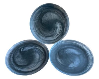 Vintage Stone Alabaster Dinner Plates by Mariposa- Set of 3