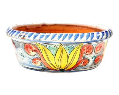 Vintage Italian Majolica Style Flower Pot Planter Centerpiece Bowl - Signed