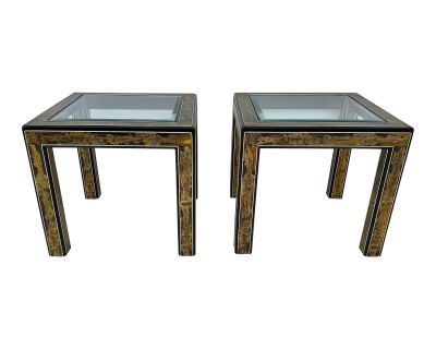 1960s Bernhard Rohne for Mastercraft Acid Etched Side Tables/End Tables- a Pair