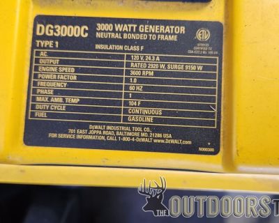 FS/FT DeWalt DG3000 Gas Generator