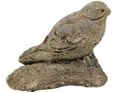 Small Bird on Branch Reconstituted Stone Accessory, American Late 20th C.