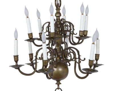 Late 19th Century Dutch Baroque Brass Chandelier