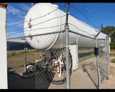 30k gallon Propane/Anhydrous storage tank. Everything works well. Must be moved.