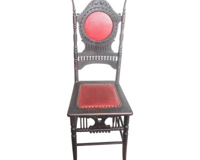 19th Century Ebonized Chair With Baby Rattle Finials