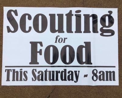 Reminder - The Scouting for Food collection is tomorrow morning (Saturday, November 8th), from roughly 8 am to roughly 10 am in most areas. If you found a Scouting for Food Post-It Note on your door or mail box this past Saturday or Sunday, uniformed Scouts will be coming tomorrow morning to pick up your donations. Obviously we have all heard about the strain on local food banks to meet the inc...