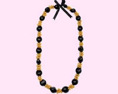 Kukui Nut Yellow Shell Lei Necklace