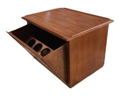 Vintage Danish Modern Teak Side Table / Liquor Cabinet