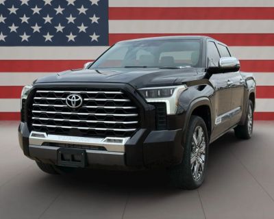 Mileage: 73,110. Year: 2022. Make: Toyota. Model: Tundra Hybrid CrewMax. Trim: Capstone Pickup 4D 5 1/2 ft. Automatic, 10-Spd transmission. Exterior: Black. Interior: Whiteblack. Interior: Traction Control, Lane Departure Alert, AM/FM Stereo, Backup Camera, Air Conditioning, Automatic 10-Spd, V6 i-FORCE MAX Hybrid Twin Turbo 3.5 Liter, Dynamic Cruise Control, Power Sliding Rear Window, Power Do...