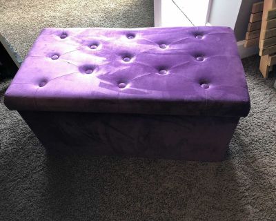 Folding storage footstool