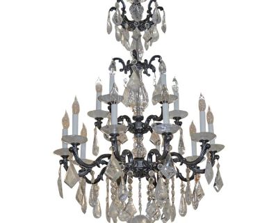 Schonbek 5410 Silver La Scala 15 Light Rock Crystal Chandelier 40 X 28 X 28