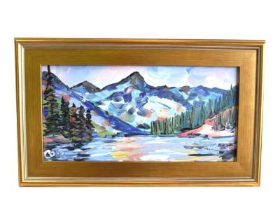 Impressionist Landscape Oil Painting Including the Antique Gold Frame