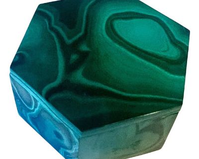 Octagonal Malachite Box with Removable Lid Storage 420