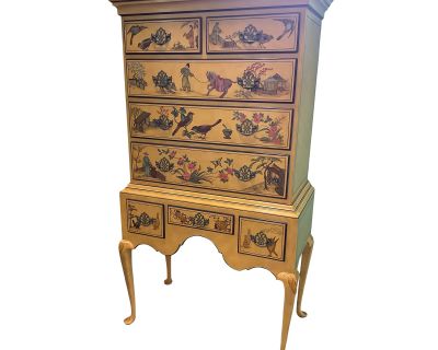 1970s Vintage Baker Chinoiserie Highboy