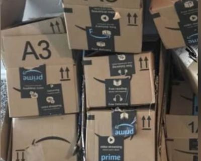 Assorted small shipping boxes