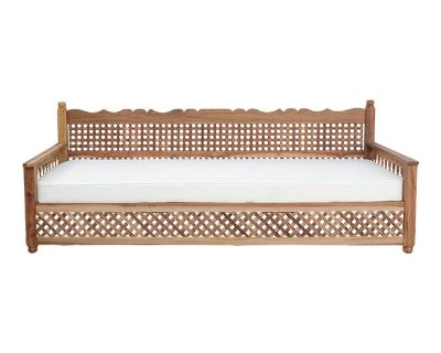 108” Long Grand Moroccan Mousharabi Teak Daybed