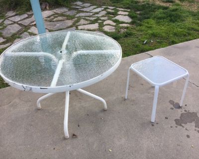 FREE Glass patio table & side stand