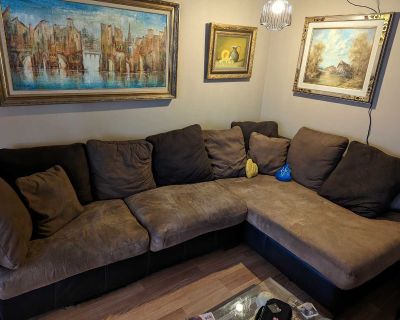 Brown sectional couch