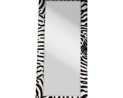 William Sonoma Home Floor Mirror Wrapped in Cowhide