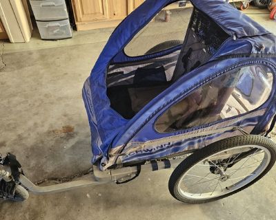 Schwinn Trailblazer Double Child Bike Trailer, Canopy, 16-in