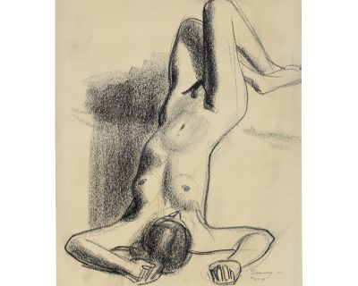 Reclining Female Nude 1920s-1930s Pastel