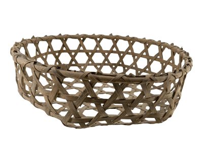 20th Century Primitive Rustic Shaker Style Splint Weave Cheese Basket