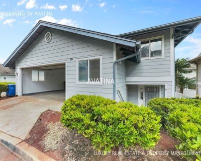 92-7049 Elele Street. Welcome to the gated Seascape at Makakilo! This freshly painted well-appointed 3 bedroom, 2 bath home features AC and new LVP flooring! Enter the home into the spacious living dining room. The chef's kitchen has modern appliances, plenty of cabinets, corian countertops and an eat in breakfast bar! The dining area has a sliding glass door that opens to your fenced back yard...