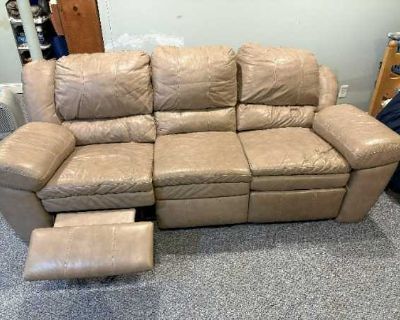 Leather couch and recliner