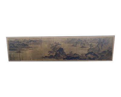 Early 18th Century Japanese 9 Panel Byobu Screen Divider Attributed Sessho Kado