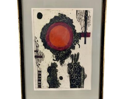 Marta Palau Mid-Century Print Titled "Tonatiuh"