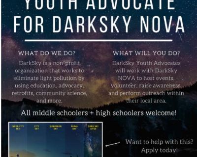 DarkSky NOVA Youth Advocates Wanted to Fight Light Pollution