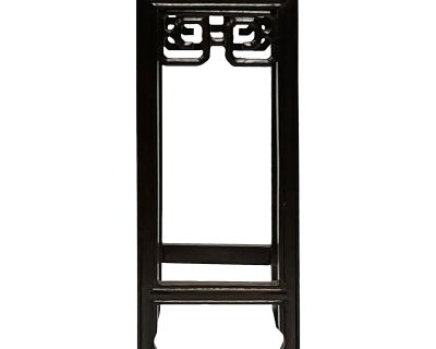 Chinese Dark Brown Wood Square Tall Table Top Stand Display Easel