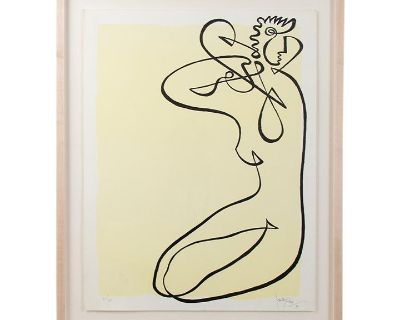 Modern Figurative Female Line Serigraph by Jean Negulesco, Signed