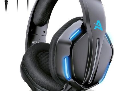 3.5 mm Jack: Aimzone Professional Gaming Headset with Mic, Noise Cancelling Over The Ear Headphones
