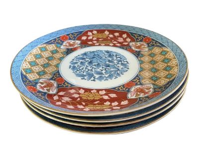 20th Century Japanese Imari Style Porcelain Salad Plates - Set of 4