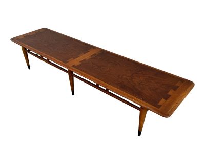 Long & Low Walnut Mid Century Modern Coffee Table by Andre Bus for Lane Acclaim, C. 1965