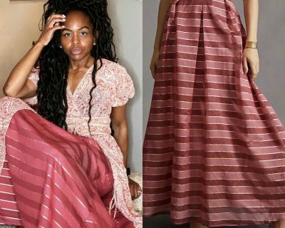 NWT $178 Anthropologie x Eva Franco Pink Side Zip Striped Ball Skirt XXS