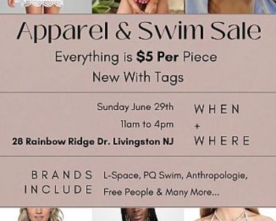 Huge Apparel and Swim $5 sale. All New