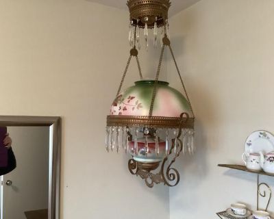 Antique Hanging Oil Lamp circa late 1800 s