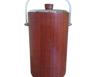 Vintage 1960s Mid-Century Modern Teak Ice Bucket by Thermos