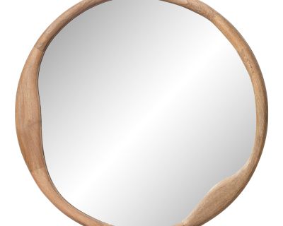 Organic Round Mirror in Mango Wood