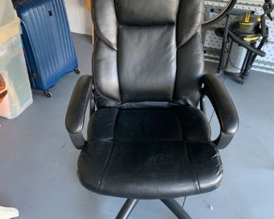 Comfortable desk chair. Tilts and rolls. And i will throw in the chair mat.