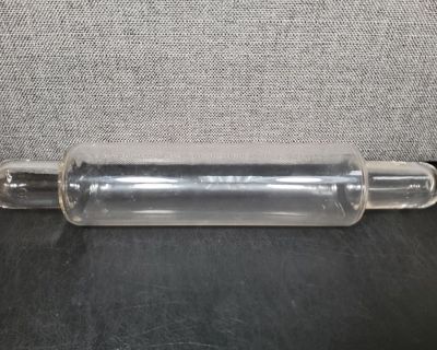G22 Vintage CLEAR GLASS ROLLING PIN Needs Cork Stopper, 14
