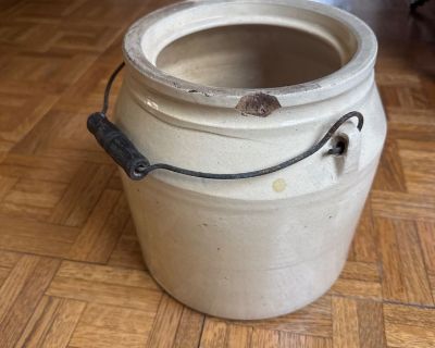 Antique Stoneware Crock with Handle (as is)