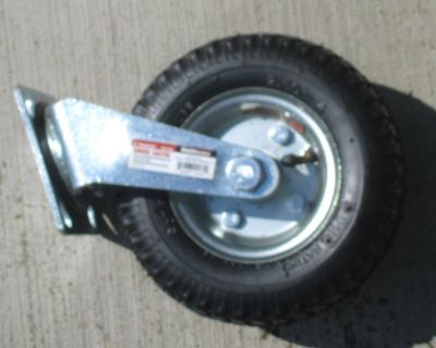 8" Pneumatic 2.50-4 tire on rim with swivel caster - NEW