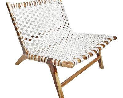 Woven Rope & Teak Wood Easy Chair