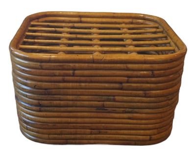 1950s Paul Frankl Style Stacked Rattan Foot Stool / Table Base